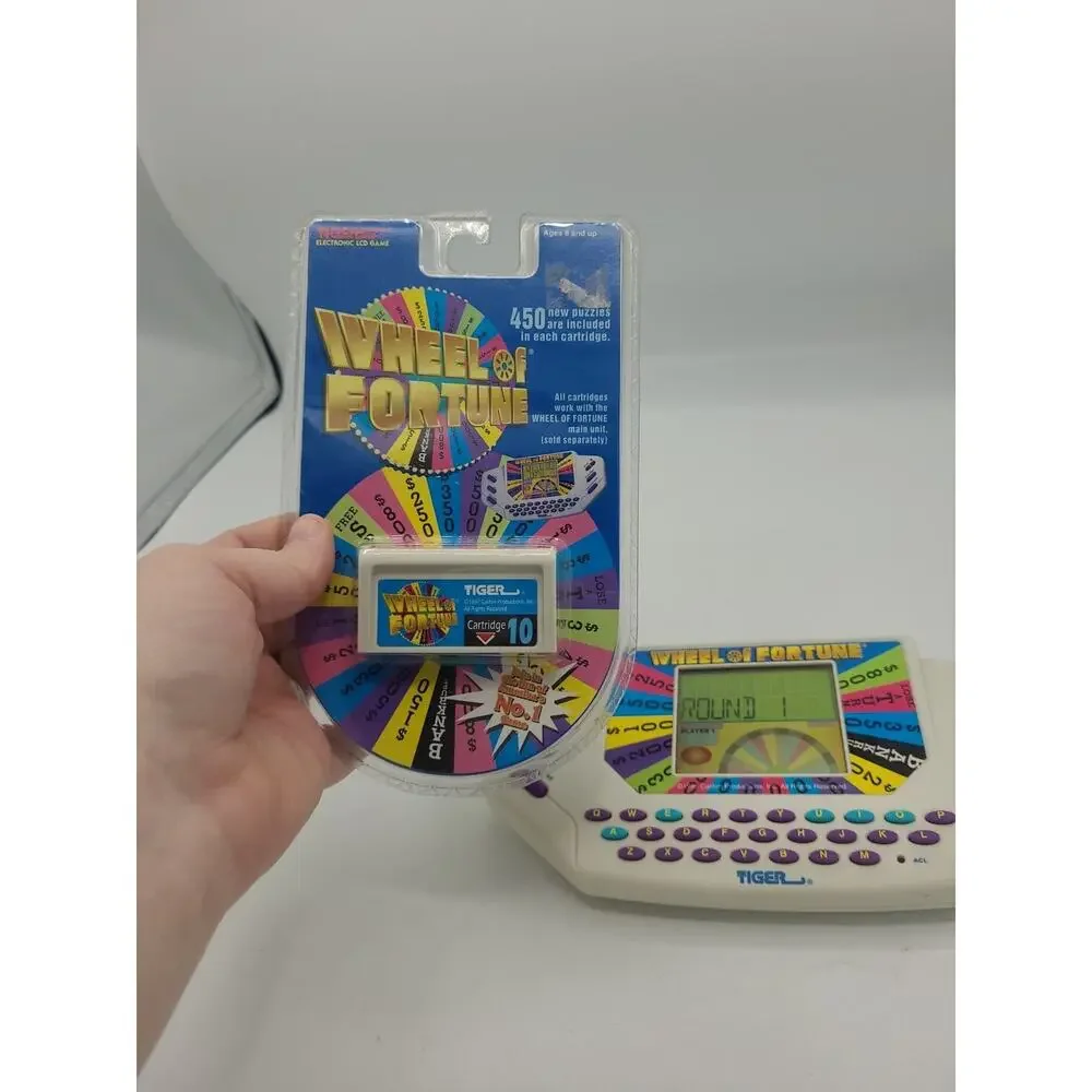Vintage‎ 1995 Tiger Wheel of Fortune with 2 Cartridges Electronic Handheld Games